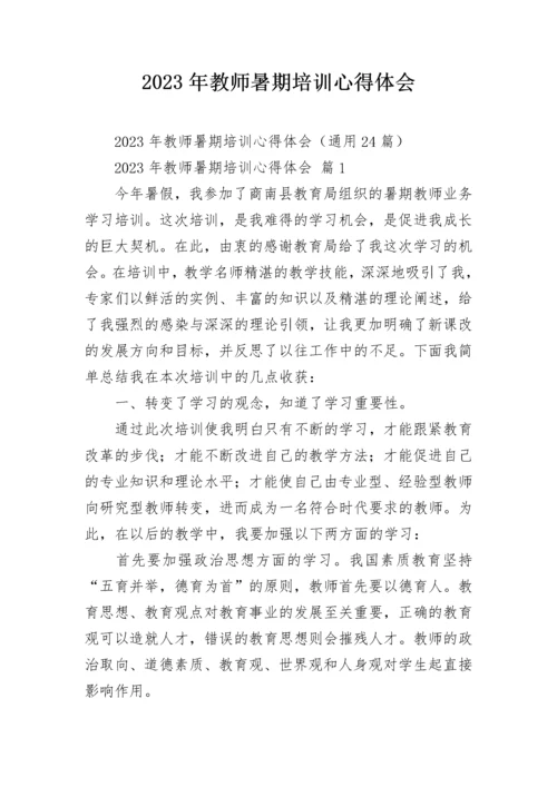 2023年教师暑期培训心得体会_1.docx