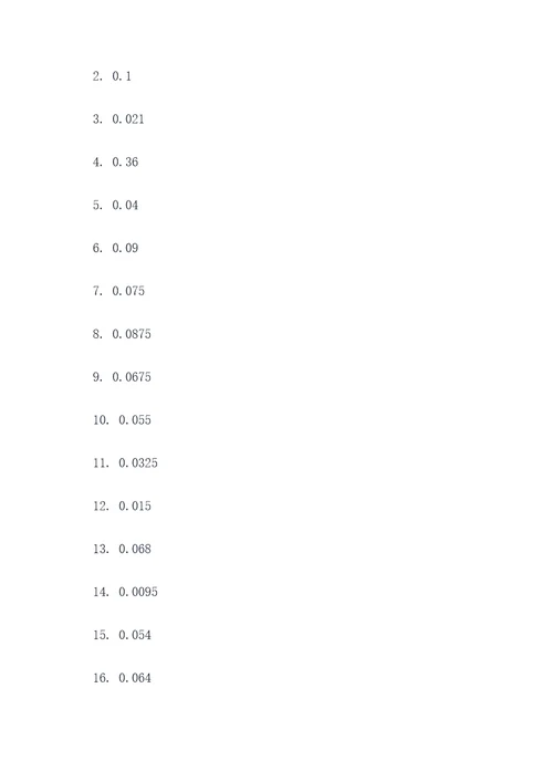 20个小数乘法的口算题