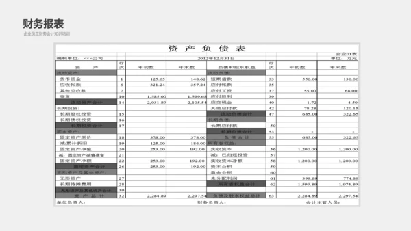 公司员工财务会计知识培训汇报PPT模板