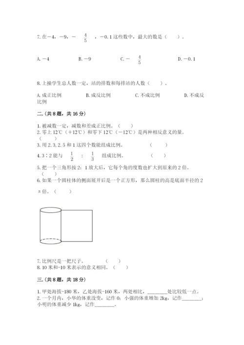 苏教版六年级数学小升初试卷（必刷）.docx