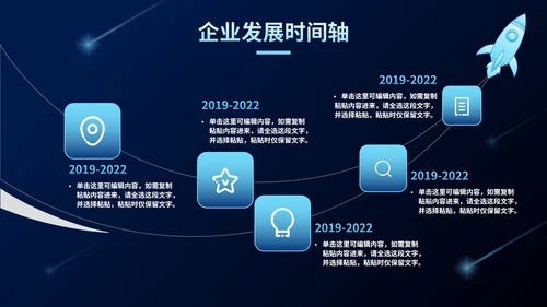 科技风企业发展时间轴PPT模板