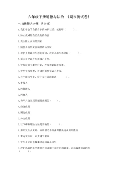 六年级下册道德与法治 《期末测试卷》含答案【达标题】.docx
