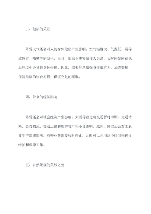 寒假下雪心得体会