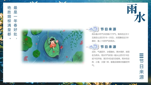 二十四节气PPT模板雨水