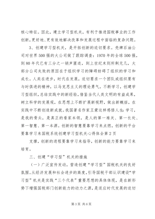 国税系统创建学习型机关心得体会 (2).docx