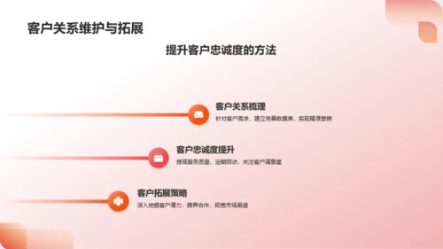 红色渐变年度营销总结PPT模板