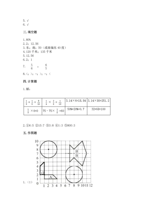 六年级上册数学期末测试卷往年题考.docx