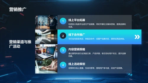 蓝色科技风商业计划书项目介绍PPT模板
