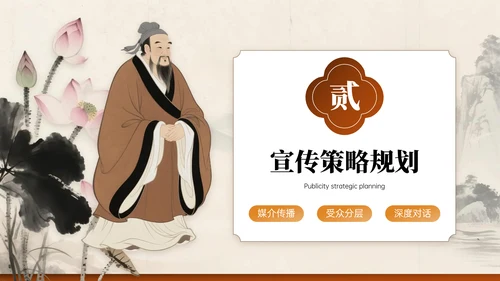 深棕色系关于孔子诞辰文化宣传主题PPT模板