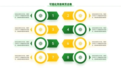 黄绿色简约风8项列表PPT单页