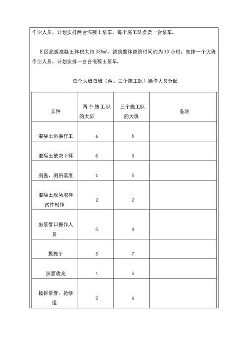 大体积混凝土施工技术交底