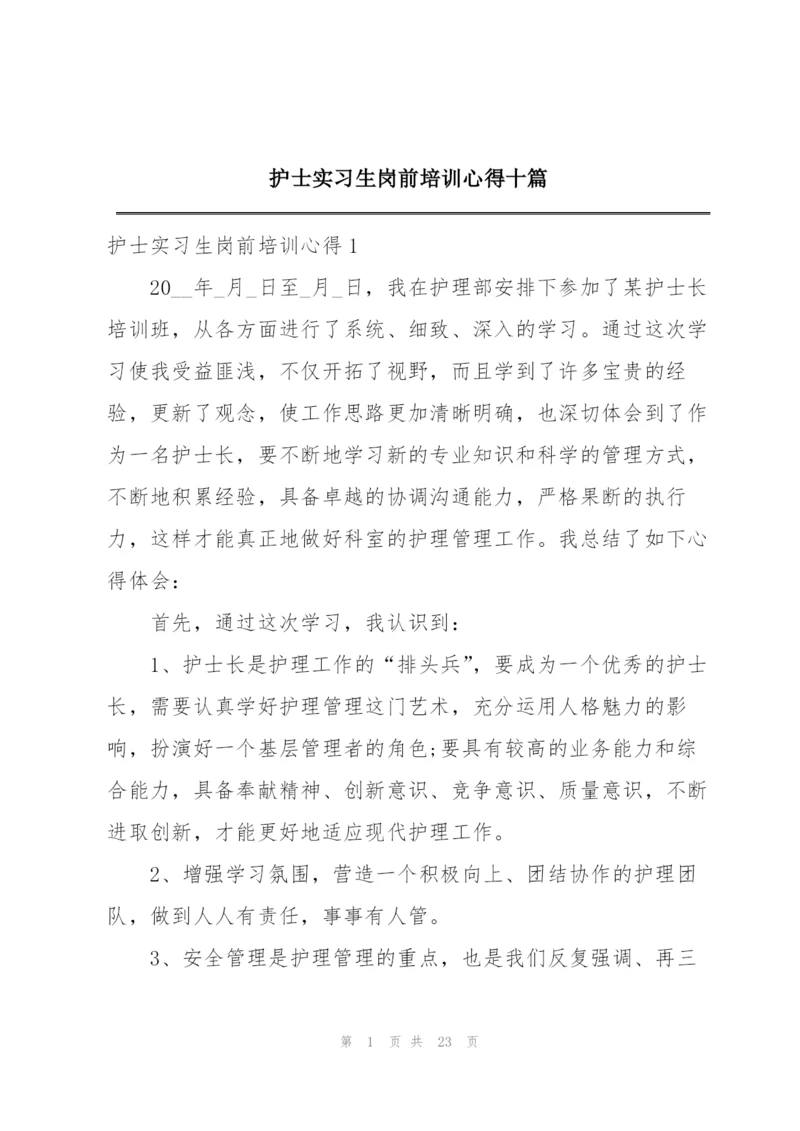 护士实习生岗前培训心得十篇.docx