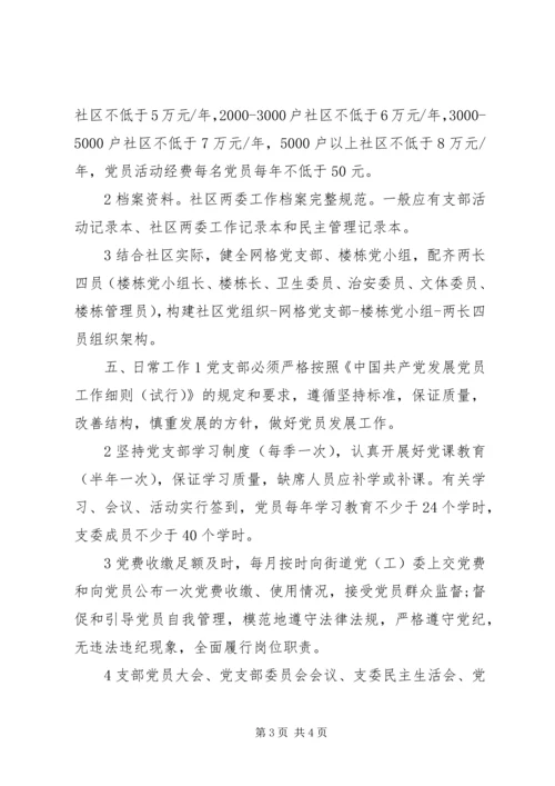 社区党支部建设标准.docx