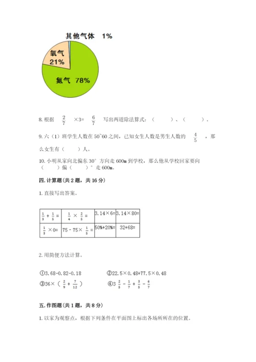 2022年人教版六年级上册数学期末测试卷精品【有一套】.docx