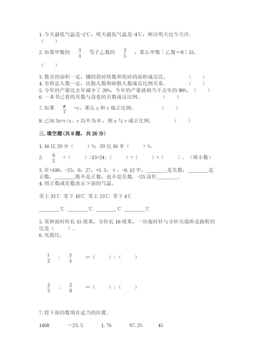 小升初六年级期末试卷带答案（能力提升）.docx