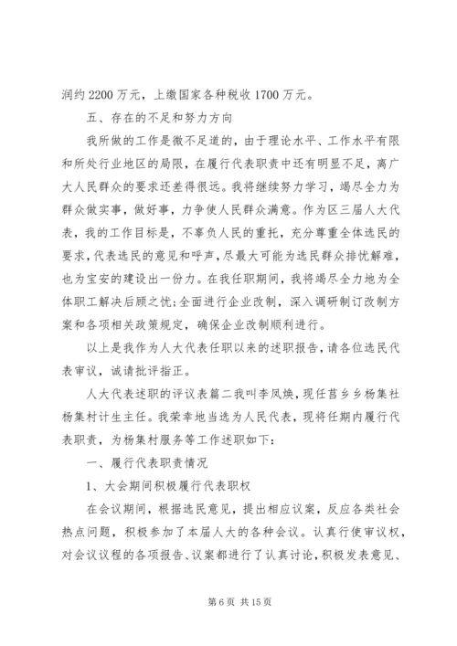 人大代表述职的评议表.docx