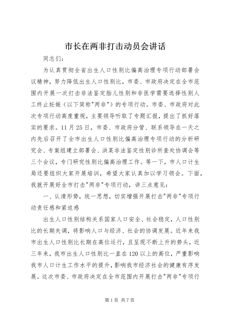市长在两非打击动员会讲话.docx
