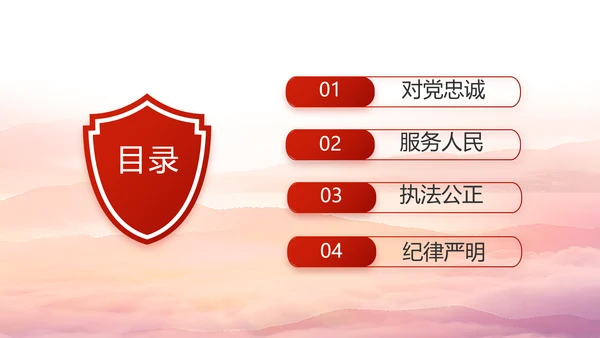 红色大气公安警察风采展示动态PPT