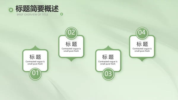 牛油果绿风格主题商务动态PPT