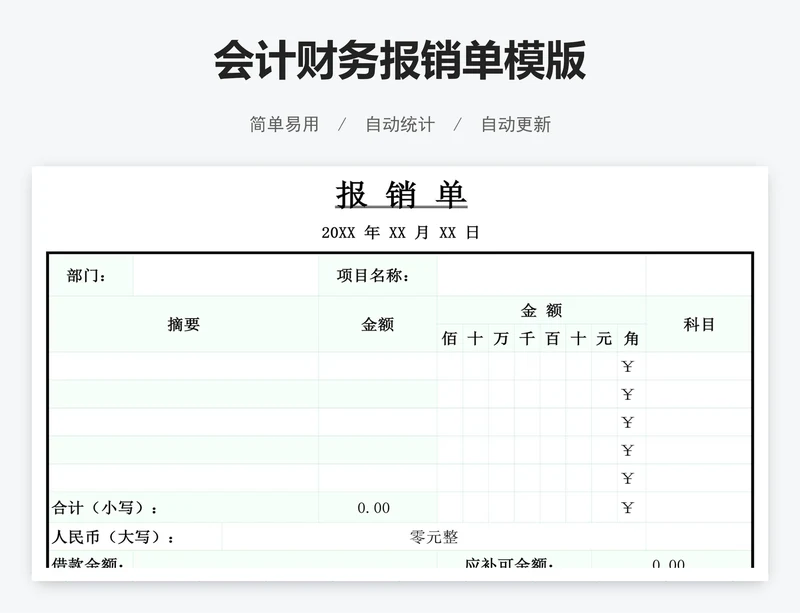会计财务报销单模版