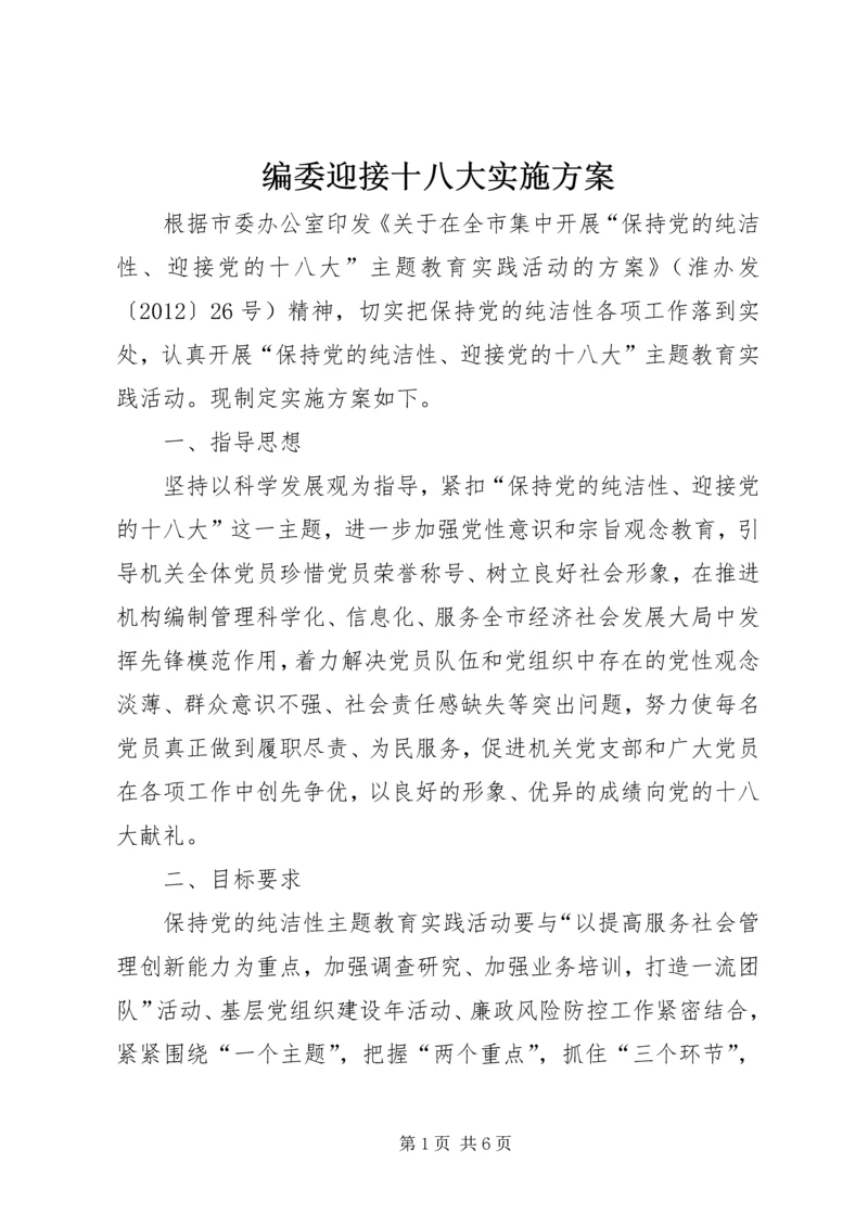 编委迎接十八大实施方案.docx