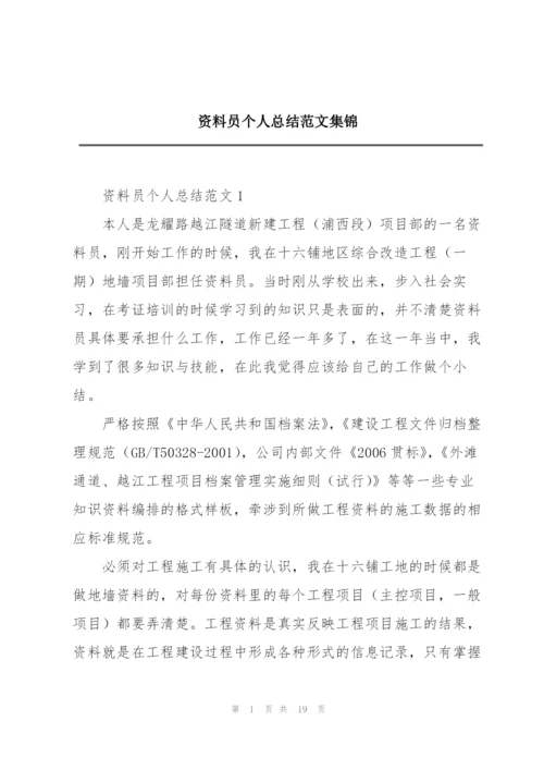 资料员个人总结范文集锦.docx