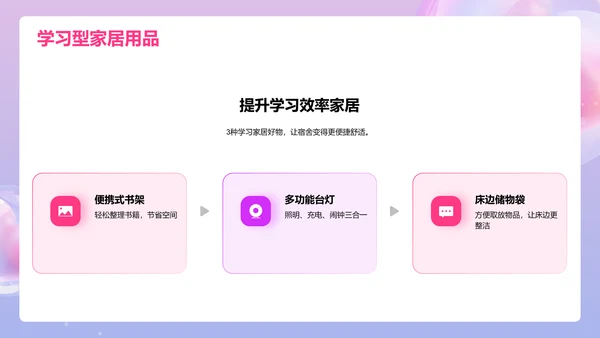 粉紫色渐变3D学生美妆生活课PPT模板