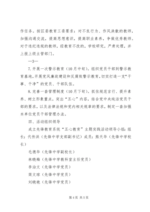 关于“五心教育”主题实践活动工作要点实施细则 (4).docx