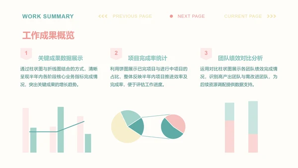 卜卜猫彩色简约风工作总结