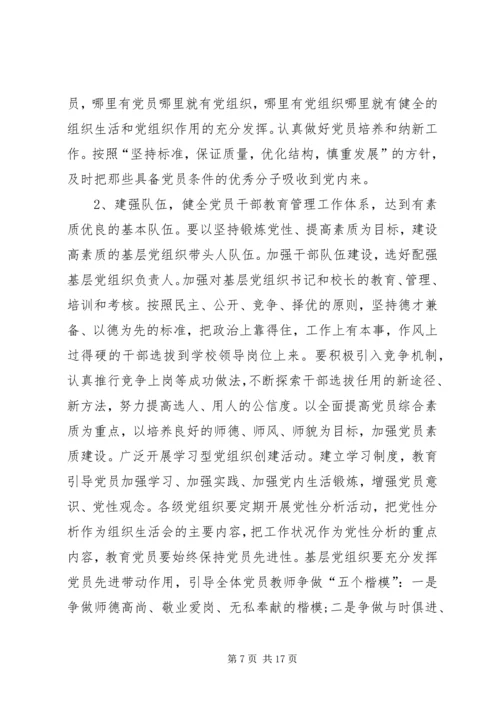 市教育系统党建工作创先争优工作意见.docx