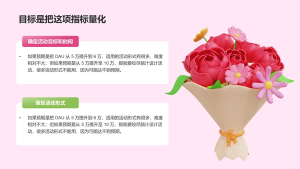 粉色郁金香3D膨胀女神节不止今天才耀眼活动营销策划PPT