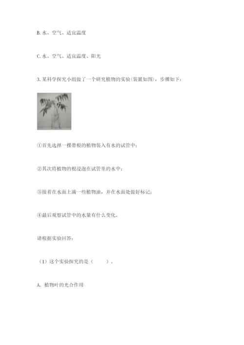 教科版四年级下册科学第一单元《植物的生长变化》测试卷精品有答案.docx
