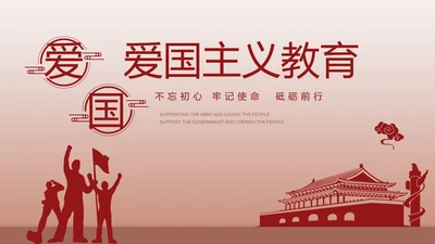 红色大气爱国主义教育共青团动态PPT模板