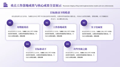 紫色简约风5项矩阵PPT单页