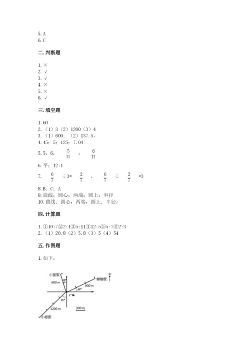 2022人教版六年级上册数学期末测试卷【黄金题型】.docx