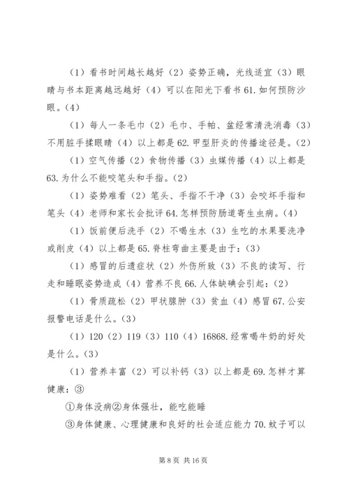 健康知识和行为考核问卷.docx