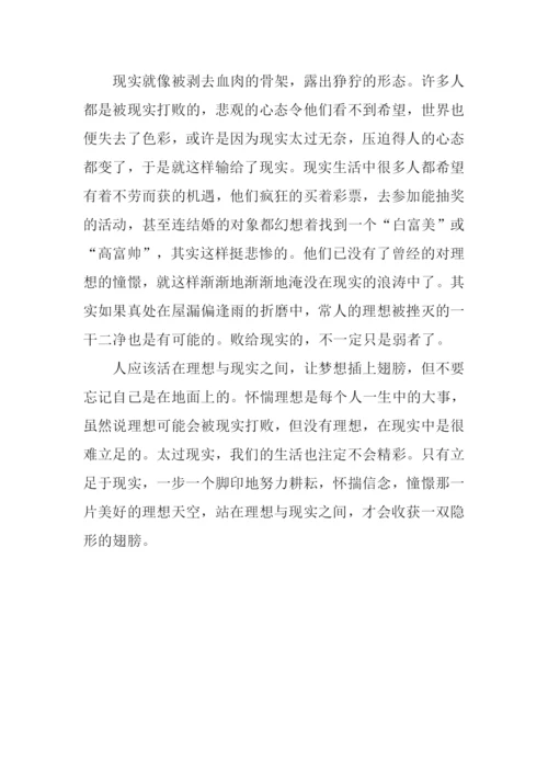 在理想与现实之间作文900字.docx