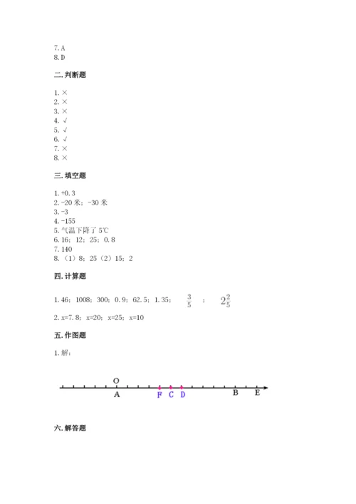 冀教版小学六年级下册数学期末综合素养测试卷及完整答案【精品】.docx