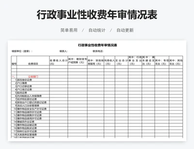 行政事业性收费年审情况表