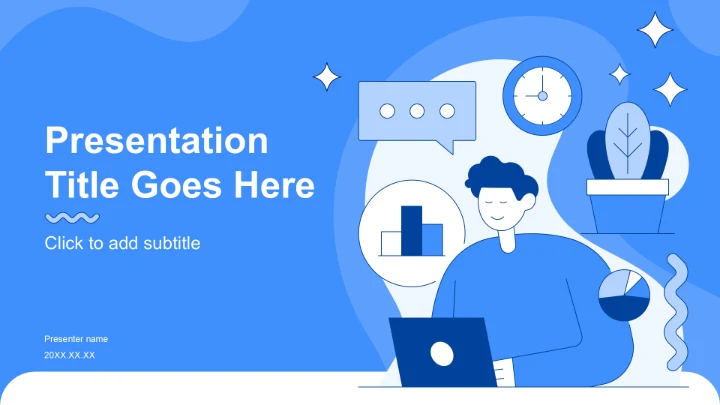 蓝色简约风年中目标完成情况汇报PPT主题