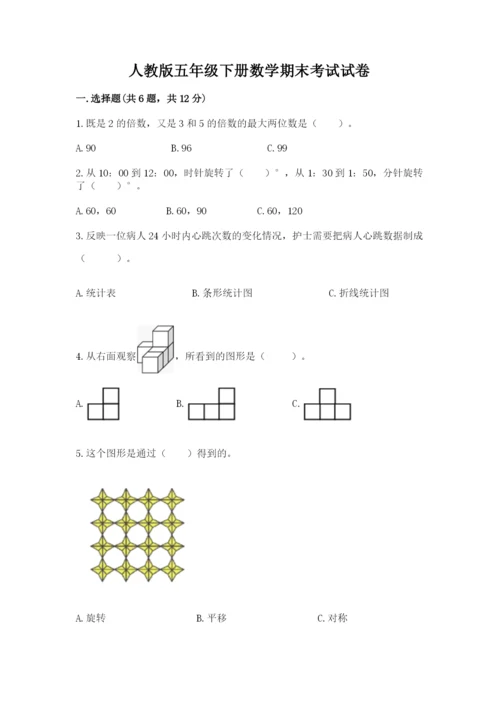 人教版五年级下册数学期末考试试卷附答案解析.docx