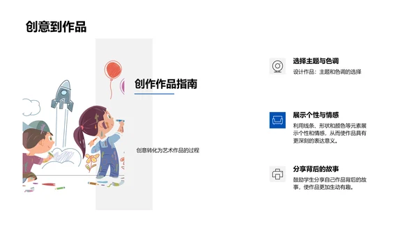 美术创作教学课程PPT模板