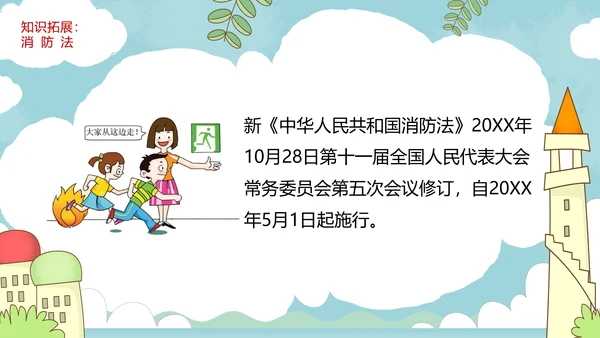 小学消防安全校园防火教育PPT模板
