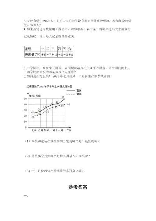 北京海淀区小升初数学试卷附参考答案（黄金题型）.docx