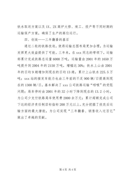 公司基建技改功臣XX同志主要事迹 (3).docx