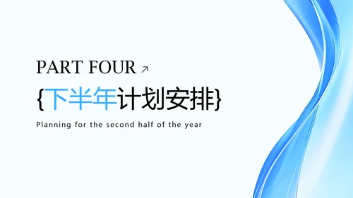蓝色渐变年中述职工作总结PPT模板