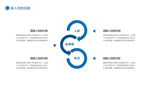 蓝色极简微立体新员工入职培训PPT模板