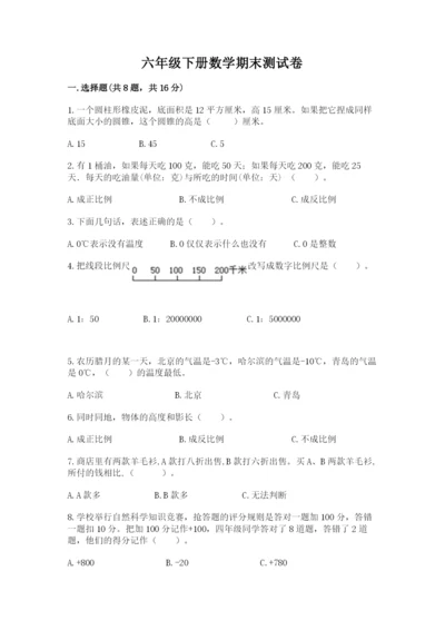 六年级下册数学期末测试卷（夺分金卷）.docx
