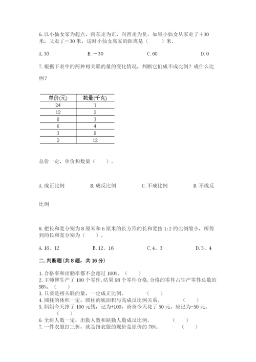 北师大版六年级下册数学 期末检测卷附参考答案（突破训练）.docx