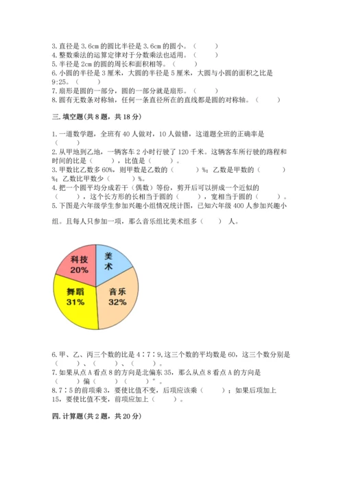 小学数学六年级上册期末测试卷附完整答案【名师系列】.docx
